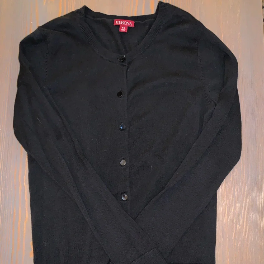 Merona Black Button Up Cardigan - Picture 1 of 2